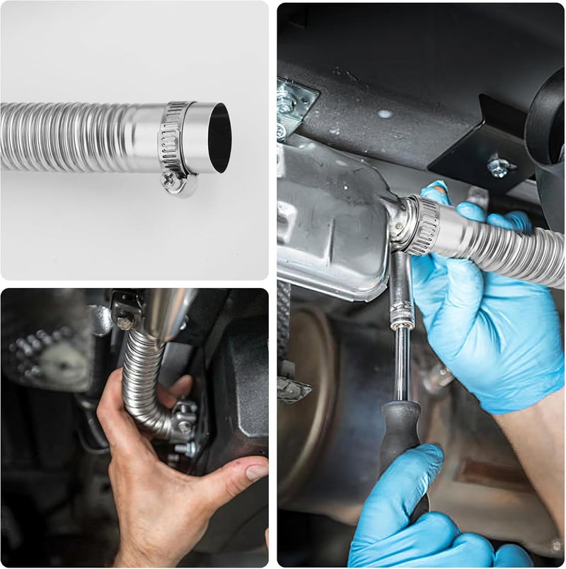 UCandy 1" Stainless Steel Exhaust Hose, Fuel Tank Diesel Gas Vent Hose,78.7" Flexible Exhaust Tubing Diesel Heater Exhaust Pipe, 1" Inner Diameter Air Heater Exhaust Pipe (2M) - Image 5
